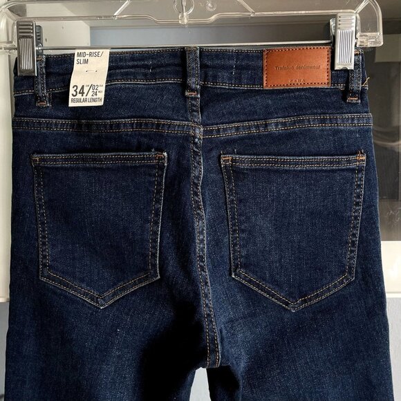 Zara Trafaluc Denim Collection Mid Rise Slim Regular Length - Picture 4 of 4